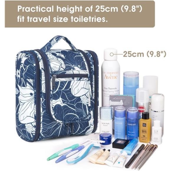 Hanging Travel Toiletry Bag Cosmetic Make up Organizer for Women and Men Blue - Picture 5 of 7